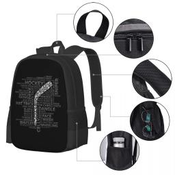 Grande capacidade 3D impressão hóquei jogadores mochila, impressão dobrável, bonito - Image 4