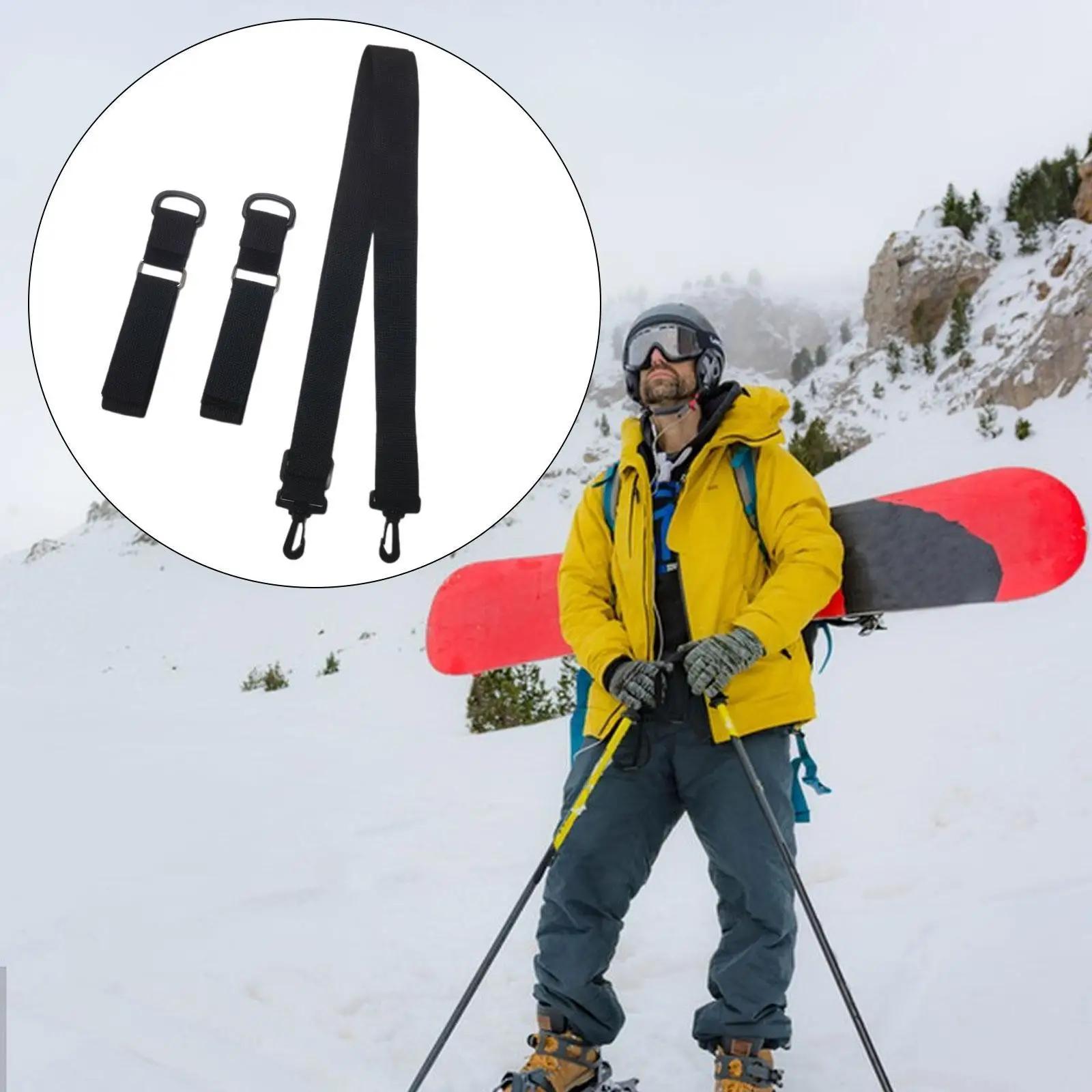 Esqui e pólo transportadora cinta snowboard alça de ombro cinto de fixação leve ajustável para esqui inverno esportes ao ar livre - Image 1