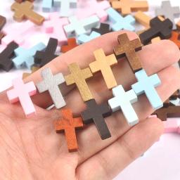 Multicolorido diy contas cruzadas de madeira pendurado ornamentos pingente crianças presentes jóias ornamentos decorações 50 pçs cp3363 - Image 3