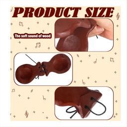 Castanholas Flamenco Espanhol com Cordas, madeira tradicional percussão mão, marrom, 1 par - Image 2