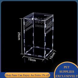 Terrário Acrílico para Répteis, Caixa de Criação DIY, Terrário para Anfíbio Cricket Tartaruga Aranha Caracol, Abrigo De Vidro De Inseto - Image 6