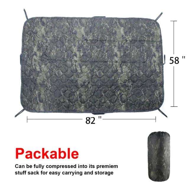 Forro Tático para Poncho do Exército: Camuflagem Impermeável e Cobertor Acolchoado para Acampamentos, Tiro e Caça