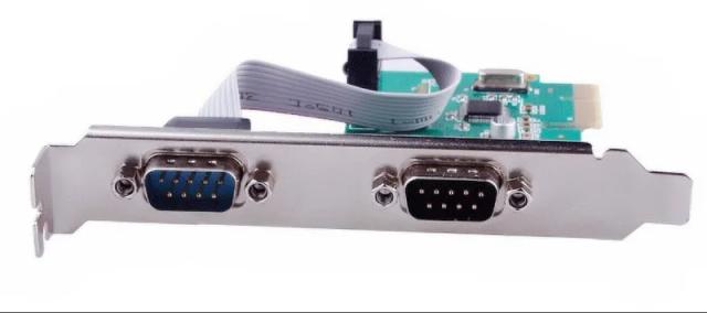 Cartão de Expansão PCI-E com 2 Portas RS232 DB9 para Windows XP e 7
