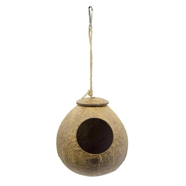 Papagaio Eco-Friendly: Casca de Coco como Ninho e Esconderijo para Aves e Roedores