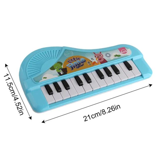 Piano Eletrônico Educacional Interativo com Luzes e Desenhos Animados para Iniciantes