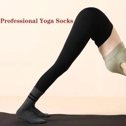 Meias de yoga antiderrapantes femininas com apertos algodão meados de bezerro longo quente respirável pilates dança fitness esportes meias ao ar livre fitness - Image 3