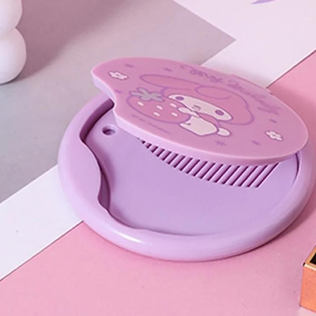 Espelho Dobrável Dupla Face Hello Kitty com Pente Integrado - Presente Perfeito para Meninas