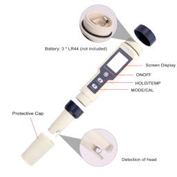 Profissional Multi-Parâmetro Teste Combo Medidor, Água Digital Qualidade Tester, PH, CE, TDS, salinidade, termômetro, 5 em 1 - Image 3