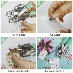 Kit de Alicates para Ilhós Tudo-em-Um, Ferramenta Ilhós, Kit com Ouro 160, Prateado, Branco e Preto, 1,8 ", 3,16" - Image 5