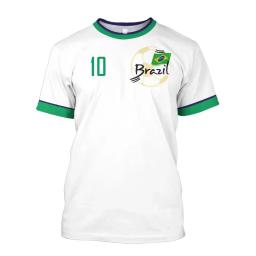 Camisa masculina da equipe de futebol do Brasil, camiseta gola O, camisa extragrande, manga curta, estampa 3D, seleção da bandeira brasileira, roupas masculinas - Image 5