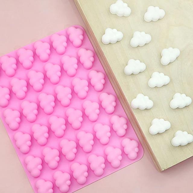 Molde de Silicone em Forma de Nuvens para Cozimento DIY - Ideal para Bolos, Chocolates, Fondant, Cubos de Gelo, Mousse e Decoração de Bolos