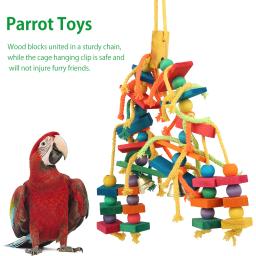 Brinquedos De Papagaio De Madeira, Love Bird Cage, Treinamento engraçado, Corda de algodão, Resistente à mordida, Pet Rasgando Produto - Image 1