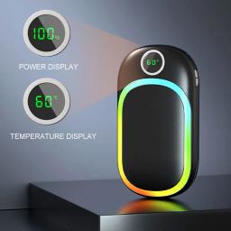 USB recarregável bolso mão aquecedores, aquecedor de acampamento ao ar livre, aquecedores elétricos mão, Power Bank, 10000mAh - Image 2