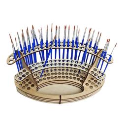 Escova de madeira Organizador Titular, Capacidade Rack para Artistas, Lápis, Lápis, Escova, Suporte, 140 Buracos - Image 1