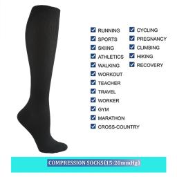 Meias de compressão de varizes para homens e mulheres, apto para golfe, rugby, corrida, caminhada, esportes, anti fadiga, condução, viagem, voo - Image 3