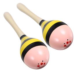 Pequenas Maracas De Madeira Instrumentos Musicais, Instrumento De Percussão, Martelo De Areia, Favor De Festa Mexicano, Treinamento De Áudio, 2Pcs - Image 2