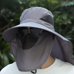 Chapéus de sol de verão proteção uv ao ar livre caça boné de pesca para homens mulheres caminhadas acampamento viseira balde chapéu pescoço aba chapéu de pescador - Image 5