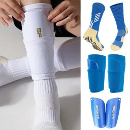 Caneleiras de futebol com capa de bolso, manga de panturrilha, meia de futebol antiderrapante, Caneleiras de futebol, adultos e crianças, um conjunto - Image 1