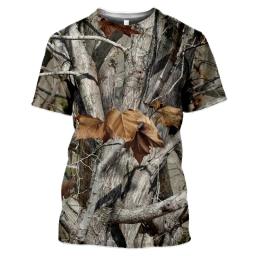 Camuflagem de caça para homens camiseta com decote em O, manga curta, tops grandes, roupas casuais, moda verão, novo, quente - Image 3