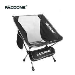 PACOONE-Cadeiras de acampamento ao ar livre destacáveis, cadeira dobrável lua portátil, cadeira de praia pesca, ferramentas assento ultraleve, caminhadas piquenique assento - Image 1