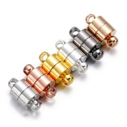 Fechos magnéticos para joias, conectores artesanais, suprimentos DIY de pulseiras e colares, cor prata e ouro, 6mm, 5 conjuntos - Image 1