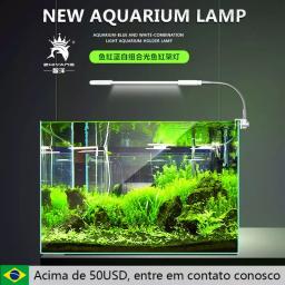 220v tanque de peixes clipe luz led aquário aquatic planta luz iluminação led dupla fileira azul e branco suporte luz - Image 1
