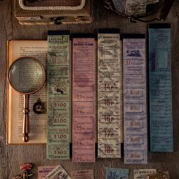 Antique Ticket Memo Pads, Junk Journal Diary Planner Adesivos, Decorativos DIY Craft Adesivos, 50pcs por lote - Image 1
