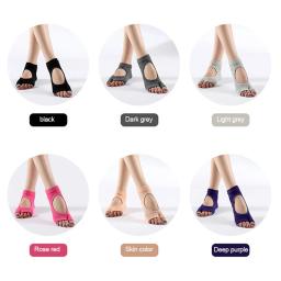 Meias de esporte antiderrapante respirável para mulheres, dois dedos, meias de ioga, dança ballet, meio dedo, chinelos, chinelos, secagem rápida, Pilates - Image 5