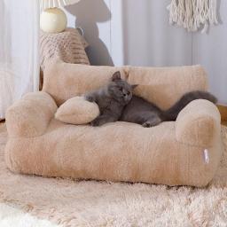 Almofada para dormir super macia para animais de estimação, sofá quente para cães e gatos pequenos e médios, filhote e gatinho, cama para animais de estimação - Image 1