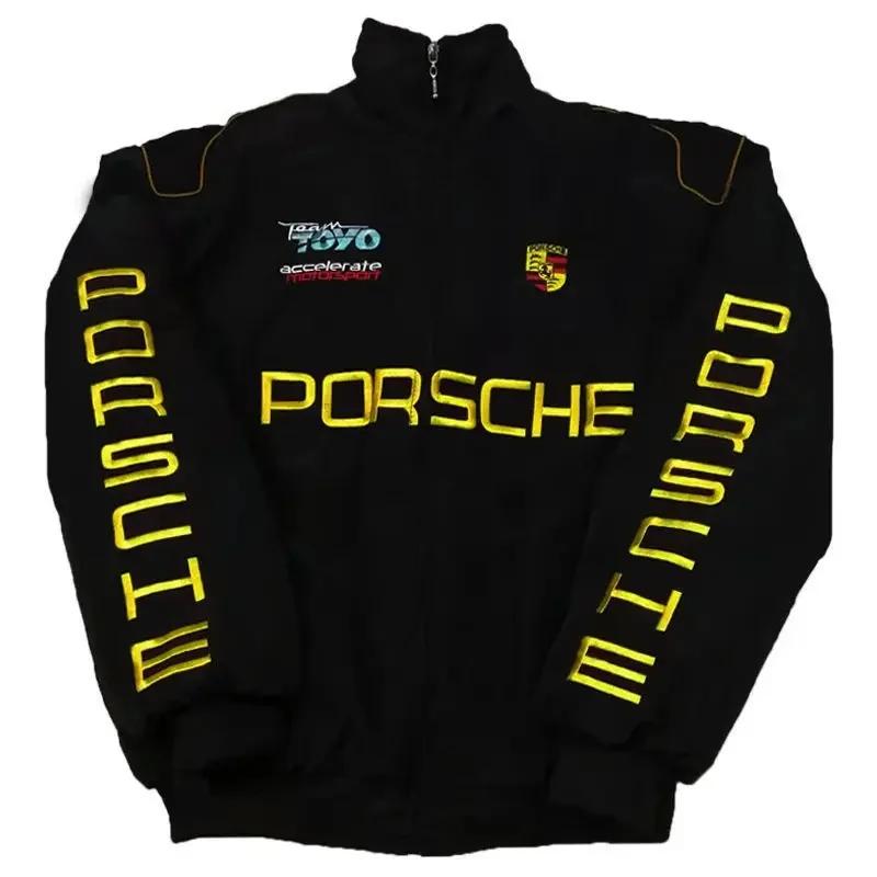 Terno de corrida para reparo de motocicleta, jaqueta casual para casal, roupas de equitação bordadas, ajuste solto, comprimento regular, jaqueta masculina - Image 1
