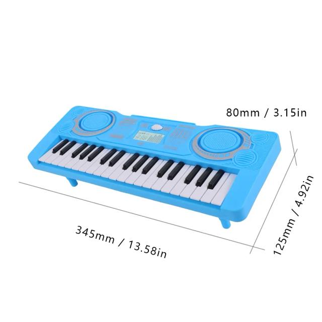 Piano Eletrônico Portátil para Crianças com Display LED e 37 Teclas - Teclado Digital Divertido e Educativo