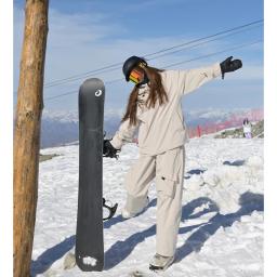 Terno de esqui feminino à prova dwindproof água vento esqui e snowboard velo jaqueta calças definir inverno grosso quente trajes neve ao ar livre wea - Image 3