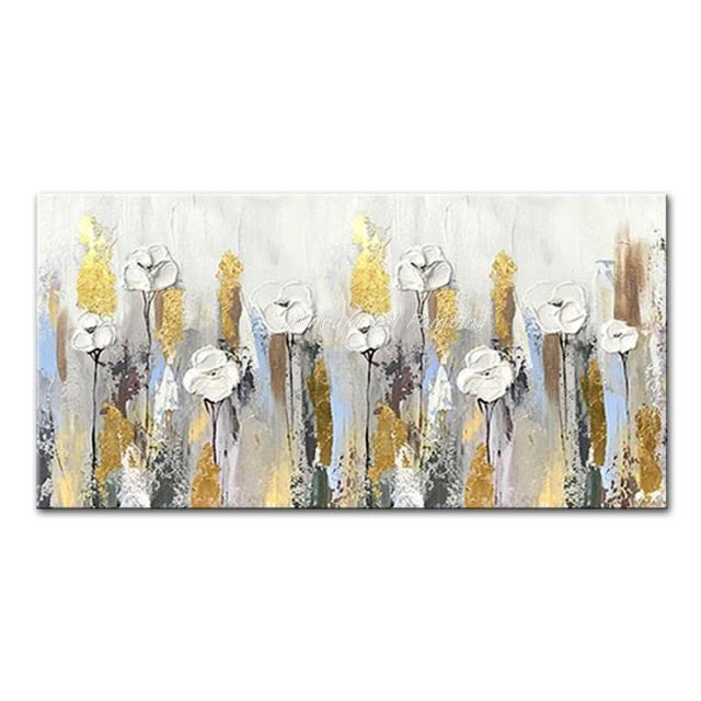 Mintura Faca Artesanal Flor Pintura a Óleo Sobre Tela Imagem de Arte Moderna 1 Peça