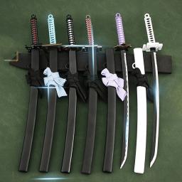 BLEACH-Real Steel Anime Arma Set, Kuchiki Byakuya, Spade Vere, Katana Espada, Samurai Modelo, Chaveiros, 6 pcs - Image 2