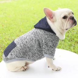 Moletom com capuz quente para cães, roupas para raças médias e pequenas, capuz de cachorros, buldogue francês, peluche, pet suprimentos, inverno - Image 5