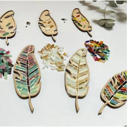 Kit Artesanato Mosaico para Crianças e Adultos, Decoração DIY, Vidro Pena, Artes Puzzle - Image 2