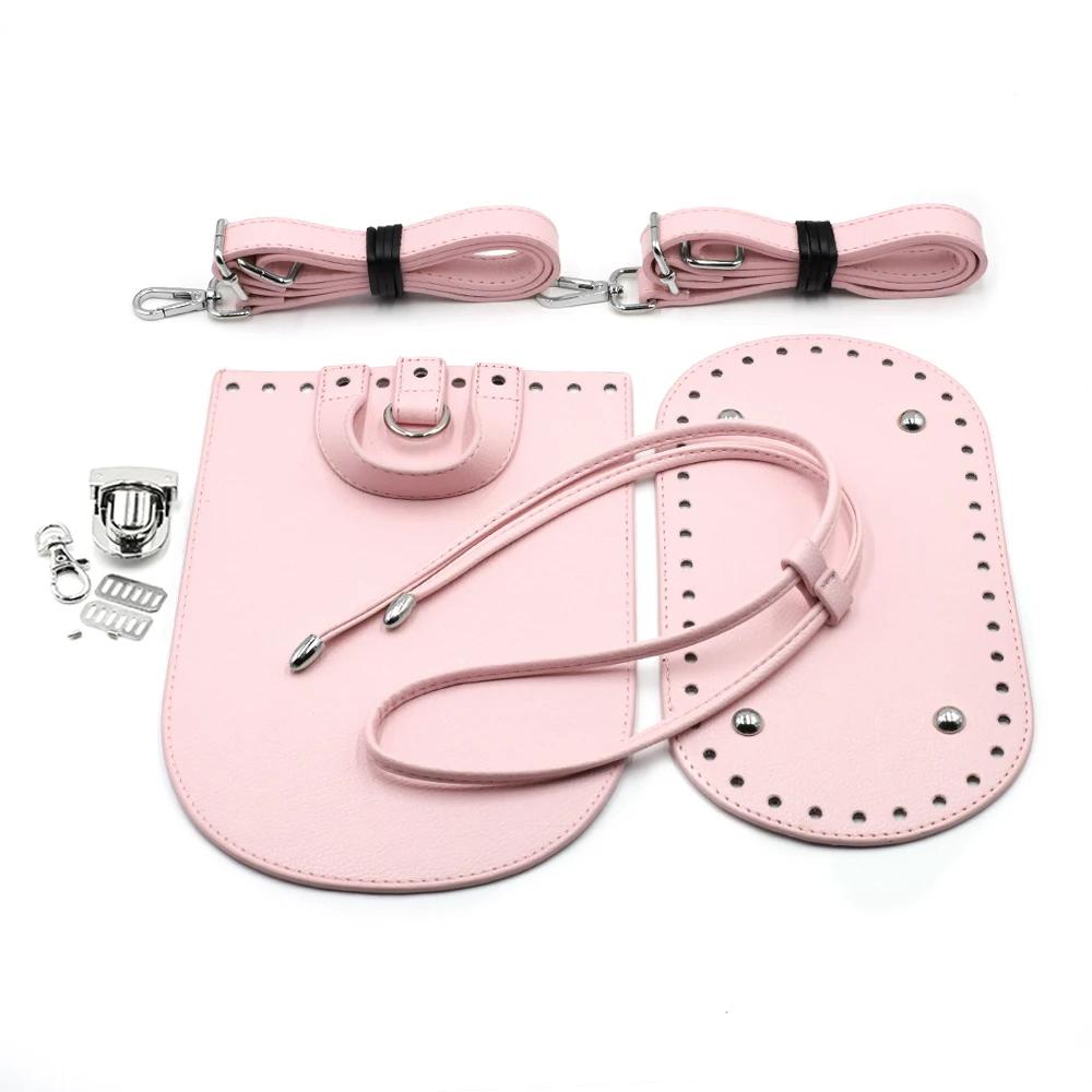 Bolsa de couro Acessórios para mulheres, mochila artesanal DIY, alça de ombro, tampa inferior, ferragem para bolsa de crochê, 1 conjunto - Image 1