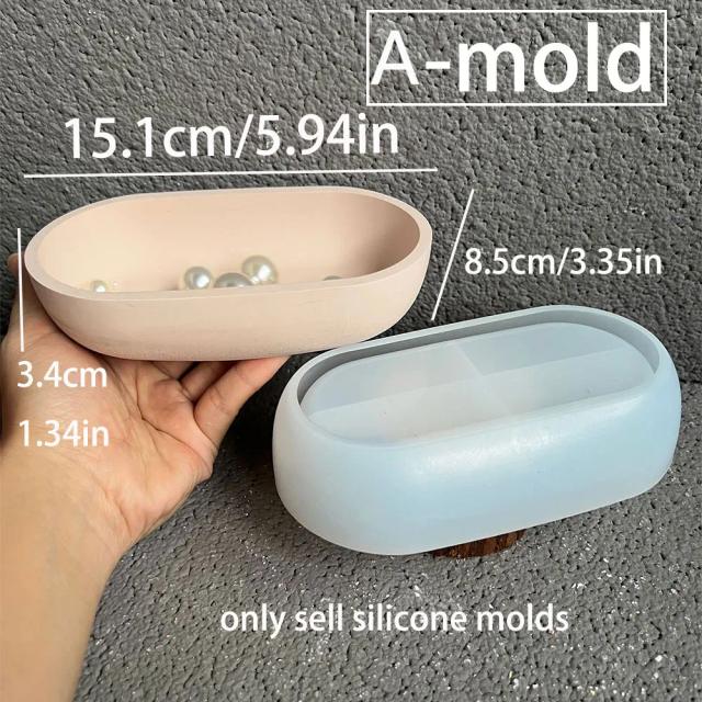 Moldes de Silicone para Plantadores em Concreto, Bandejas de Resina Epóxi e Acessórios DIY para Decoração de Jardim