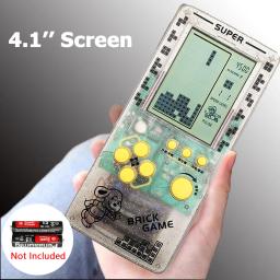 Console de jogo portátil retrô, tela grande de 4.1 espaços, branco e preto, transparente, jogadores para meninos, brinquedo infantil, presente - Image 1