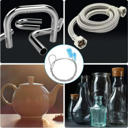 Escova de limpeza do aquário para mangueira, aço inoxidável, flexível, tubo duplo, acessórios do aquário, tubo de ar, 90 cm, 155 cm, 200cm - Image 4