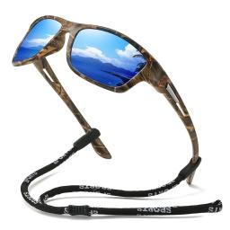 Óculos de sol polarizados com corrente para homens e mulheres, padrão de camuflagem, ciclismo, escalada, esqui, moda óculos, UV400 - Image 2