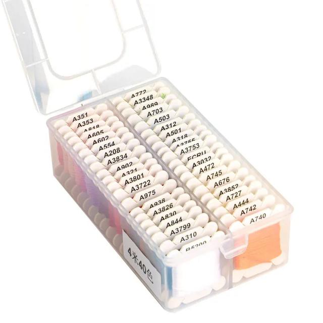 Conjunto de 80 Fios de Bordado Multi-Cores em Algodão com Caixa Organizadora para Costura DIY