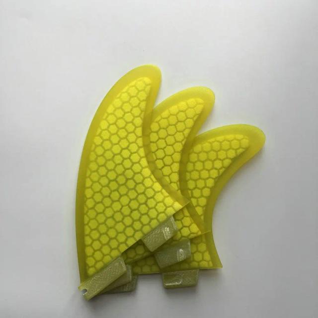 Fins RISECE-FCS 2 Quilhas Twin Tab II para Prancha de Surf em Fibra de Vidro - Conjunto Thruster G5 Tri Wing com 3 Peças