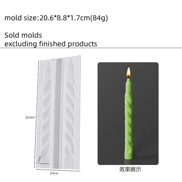 Molde de Silicone Vela Espiral Geométrica DIY Haste Torcida Cera Ferramentas para Velas