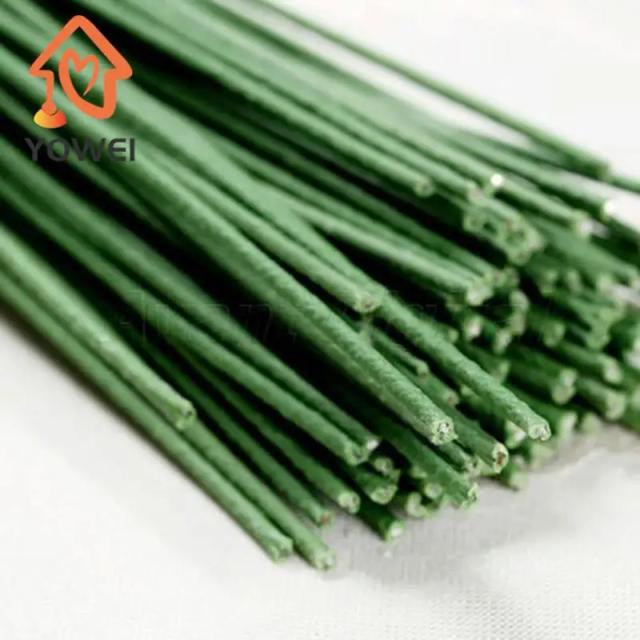 Conjunto de 12 Hastes de Arame Floral de 60 cm em Fio de Ferro de Plástico para Artesanato e Arranjos de Casamento