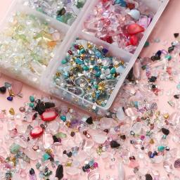 60 g/caixa de vidro misto cristal pedra esmagada resina epóxi enchimentos material para diy resina jóias fazendo acessórios artesanato da arte do prego - Image 3