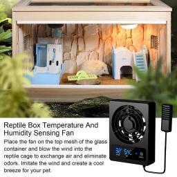 Ventilador de Ventilação para Répteis, Ventilador de Refrigeração Inteligente com Display LED, Vento Forte, Baixo Ruído, Anfíbios, Répteis, Serpentes - Image 3