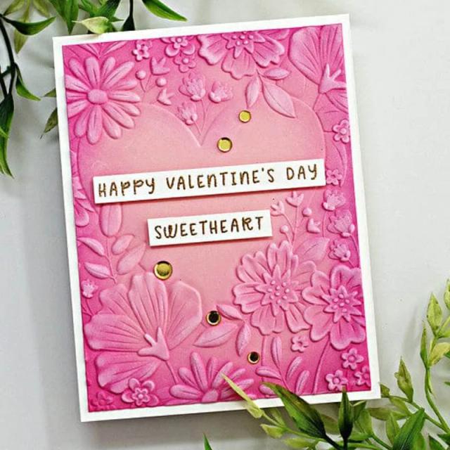 Pasta em Relevo 3D para Scrapbooking e Artesanato DIY com Flores e Amor - Suprimentos Novos para Cartões e Álbum de Fotos 2024