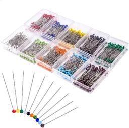 Cabeça Multicolor Pinos De Costura, Bola De Vidro, Pinos Quilting Retos com Cabeças De Pérola, Artesanato DIY, 38mm, 100Pcs por Caixa - Image 1