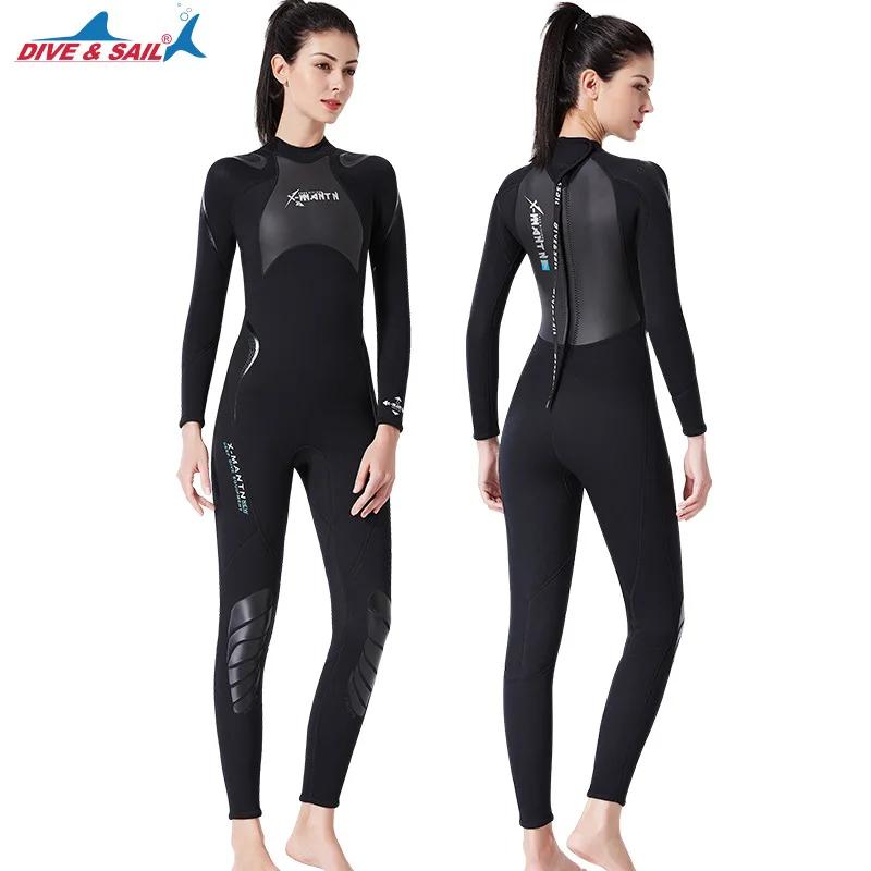 Fatos Wetsuits completos para homens e mulheres, roupas de mergulho em neoprene, roupa de natação com zíper, manga comprida de peça única, esportes aquáticos 3mm - Image 1